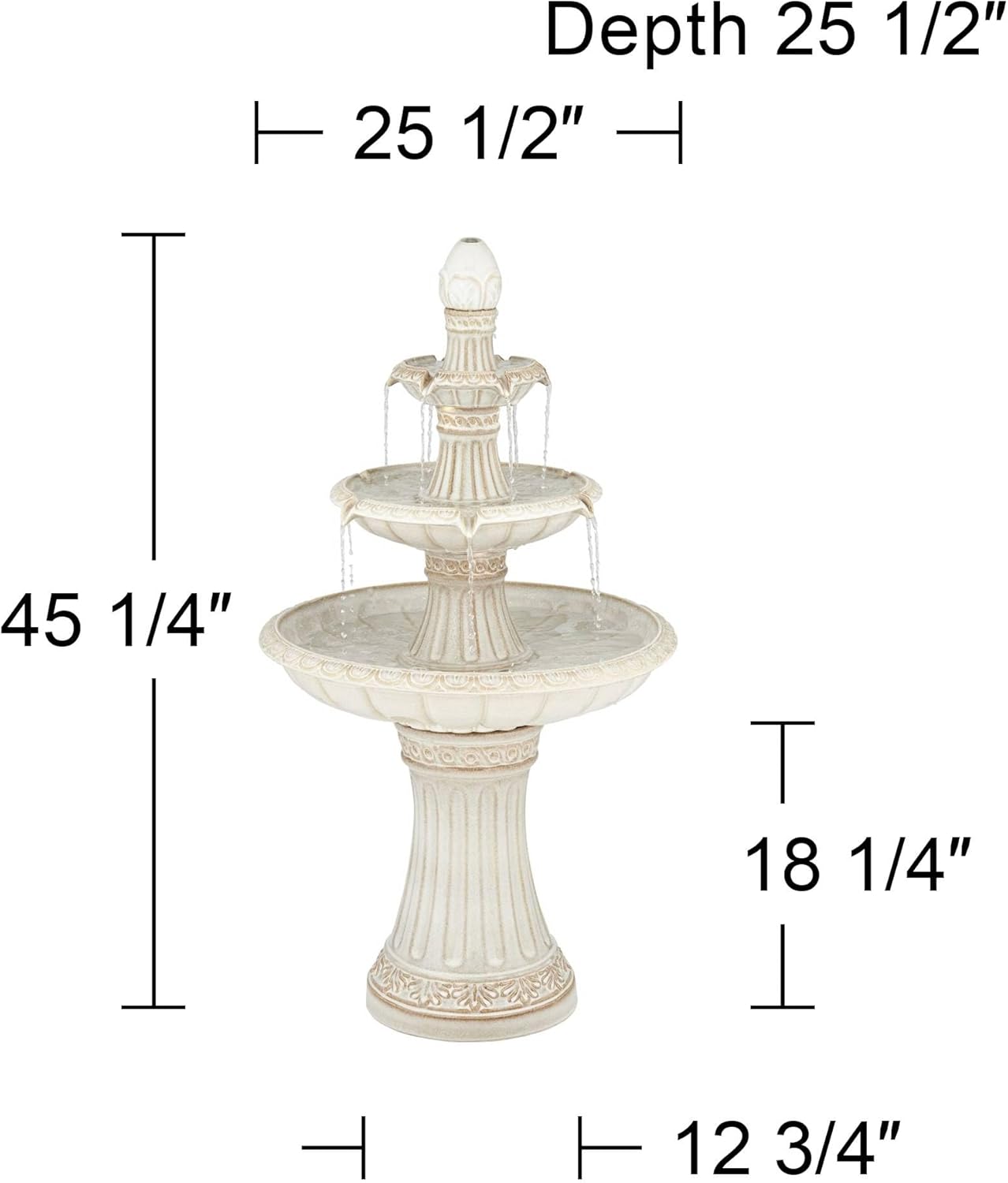Formentera 45 14 Inch High Outdoor LED Floor Fountain