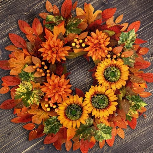 Waipfaru Fall Wreath 22 Inches Autumn Decor