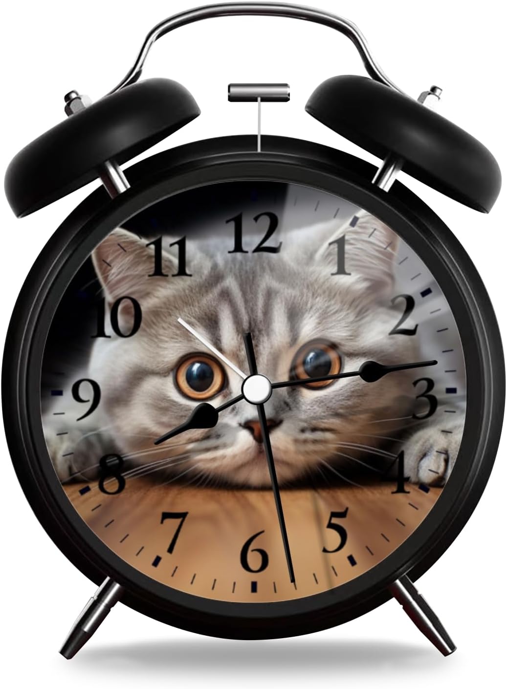 Analog Alarm Clock with Night Light and Silent Movement
