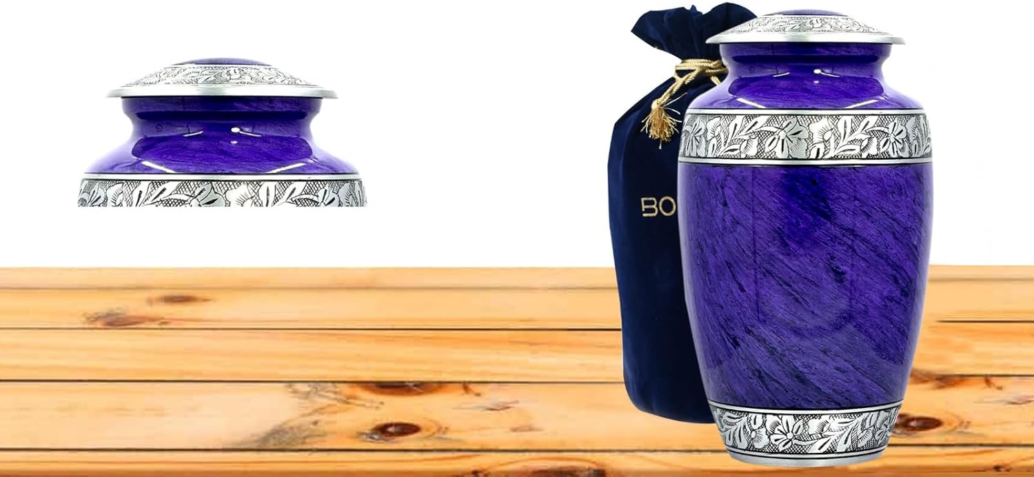 Bold Divine Purple Large Cremation Urn for Adult Ashes