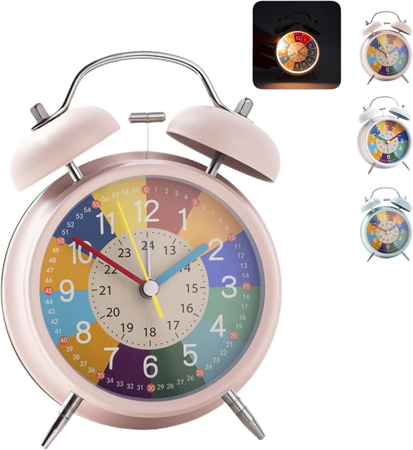 Shudyear 4-Inch Loud Alarm Clock for Heavy Sleepers Pink