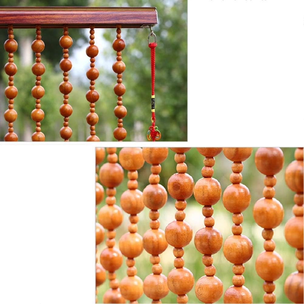 Beaded Curtain with Wooden Beads for Doorway Closet and Room Dividers