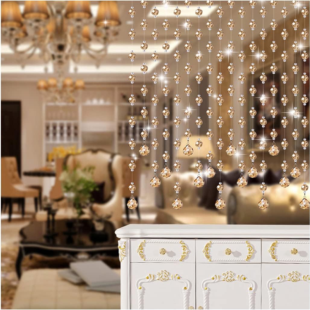 ZHOUXIAO 25 Strands Crystal Room Divider Curtains