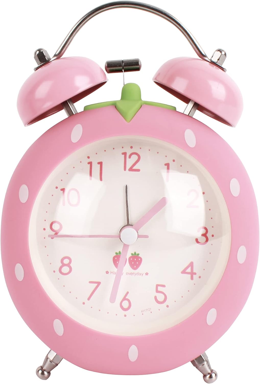 3 Inch Strawberry Twin Bell Alarm Clock With Backlight