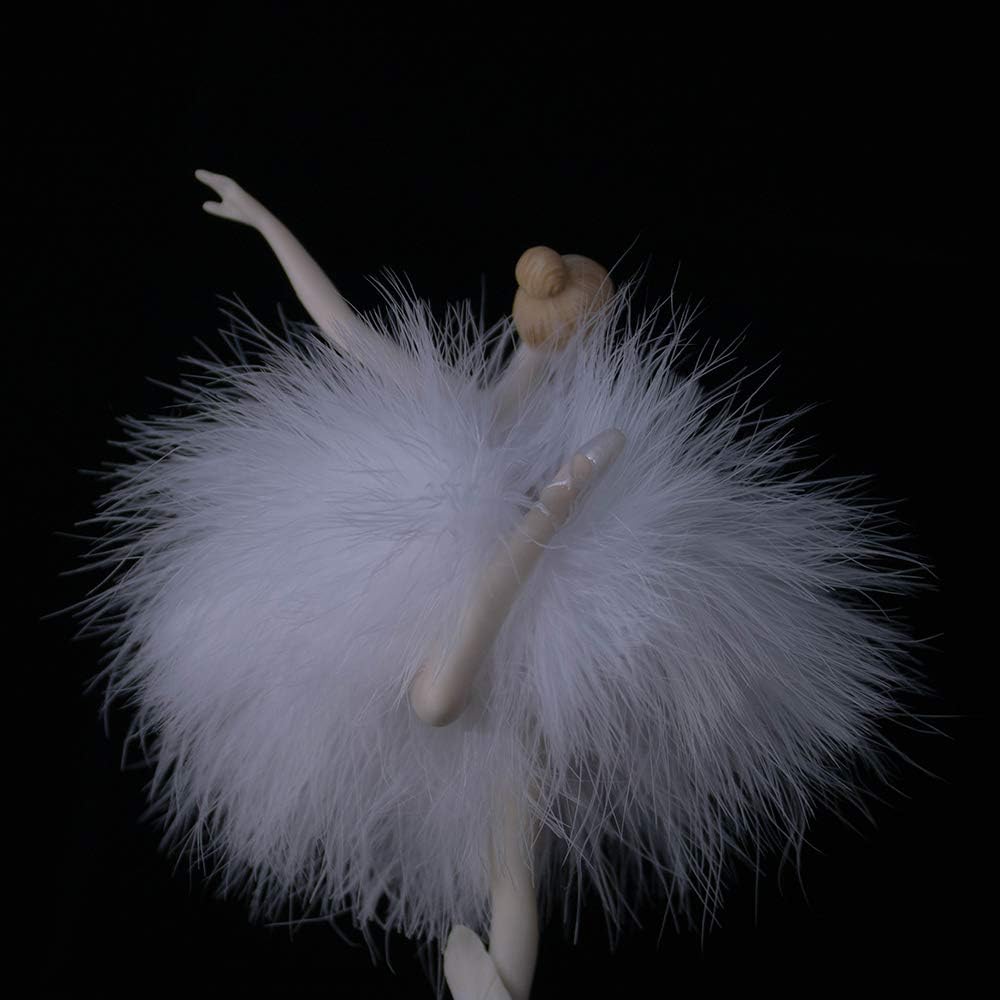 Chagar Feather Skirt Ballerina Music Box Figurine