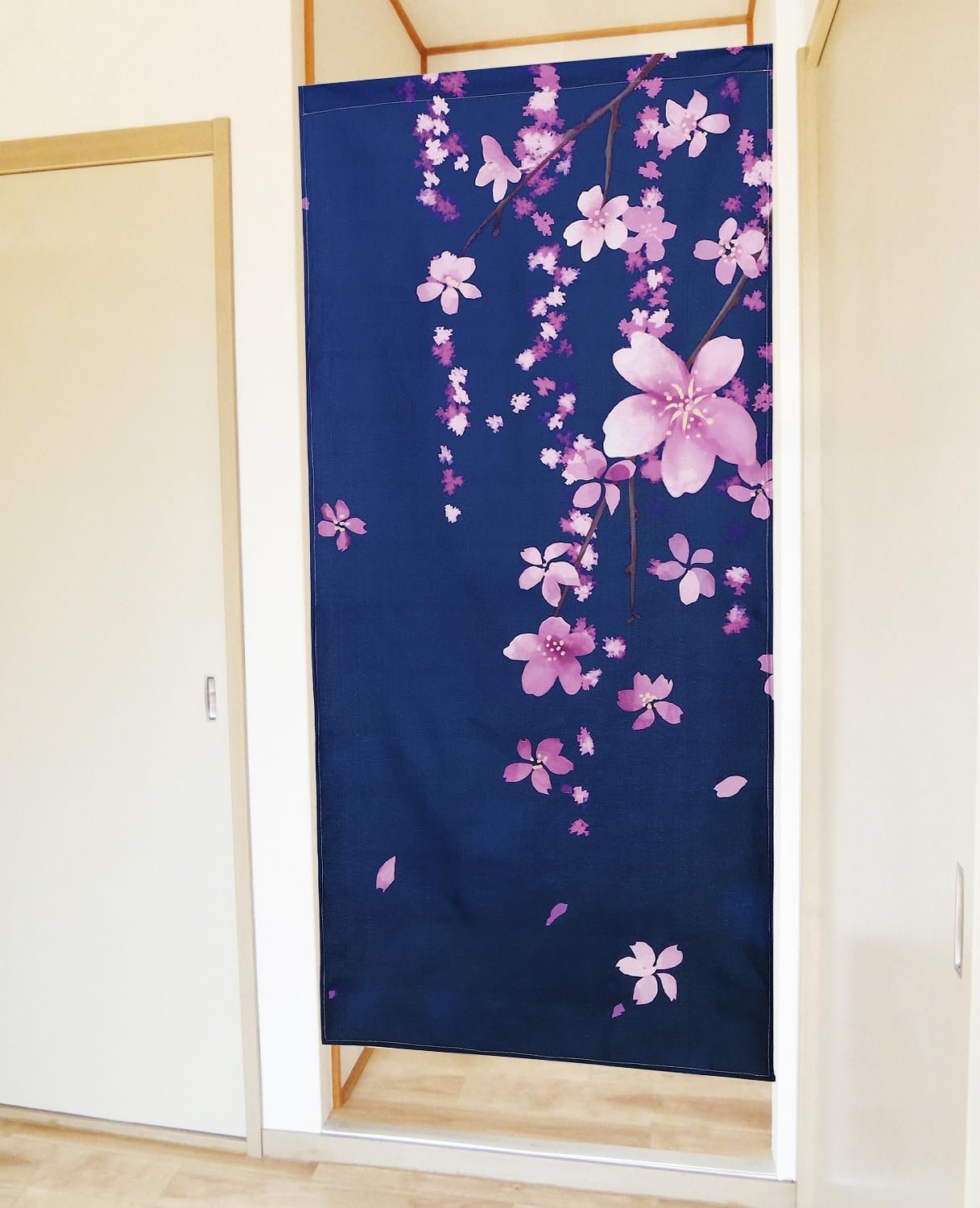 Noren Doorway Curtain with Cherry Blossom Sakura Design