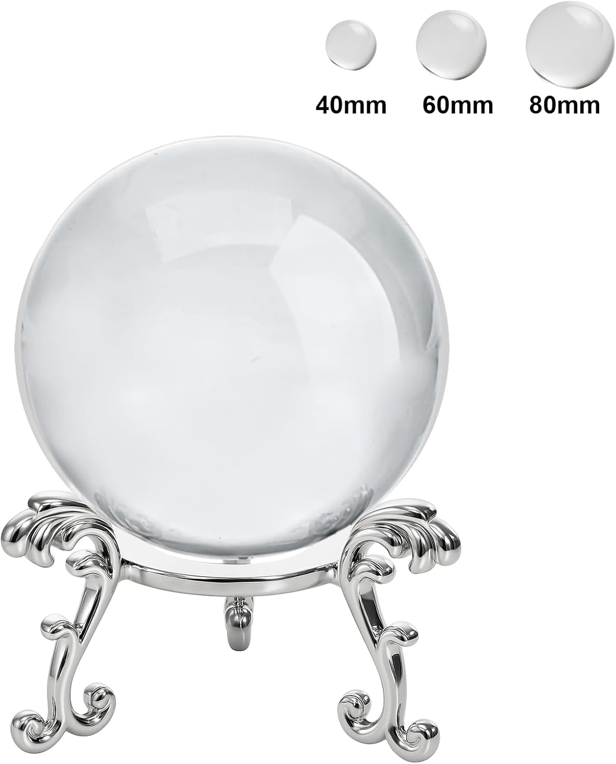Jucoan 14 Pack Crystal Ball Stand Metal Silver