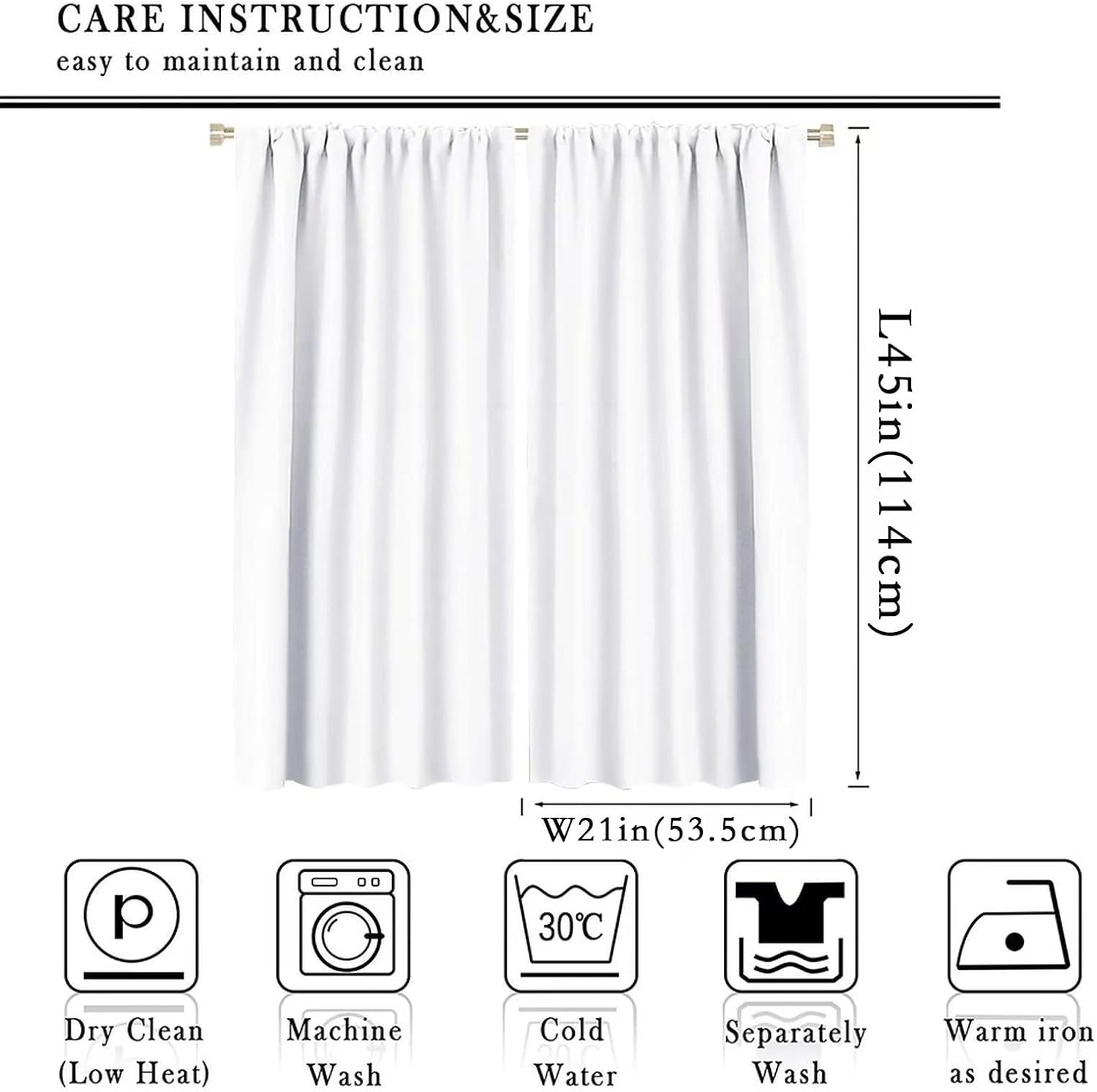 Colorful Wooden Bathroom Curtain 2 Panel Set W42xL45in