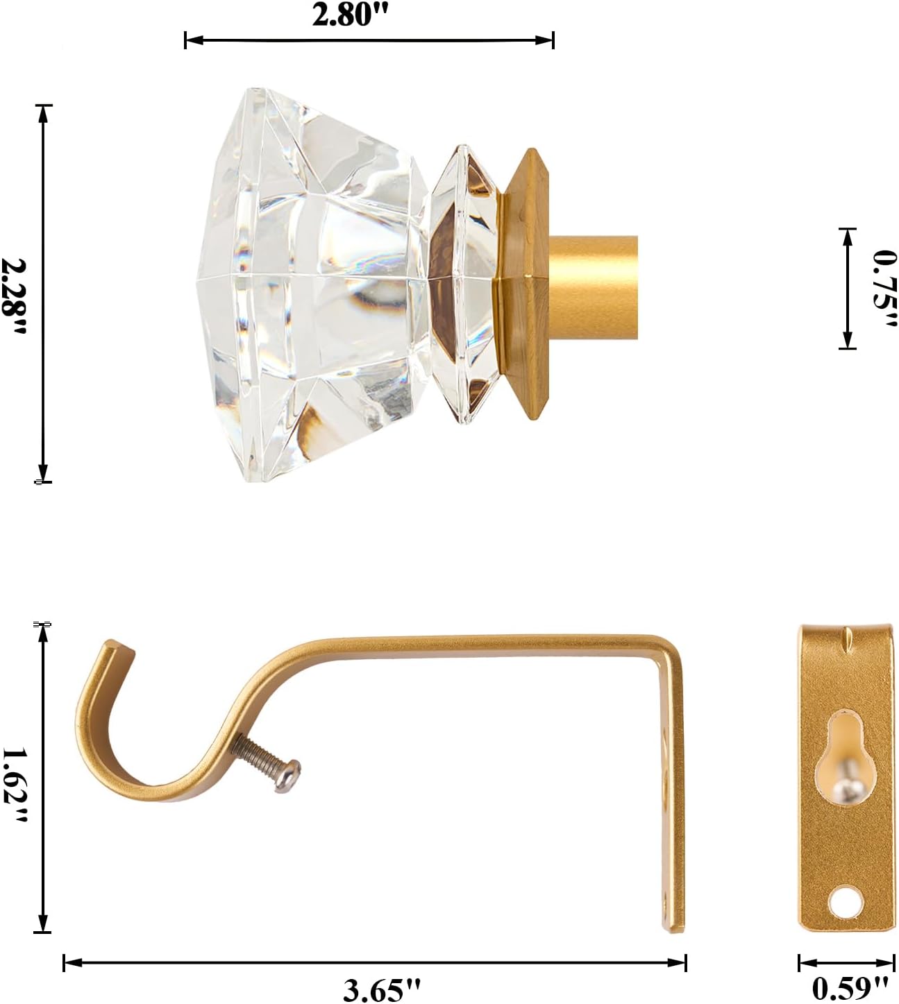 34 Adjustable Curtain Rod 30-126 Inch Gold