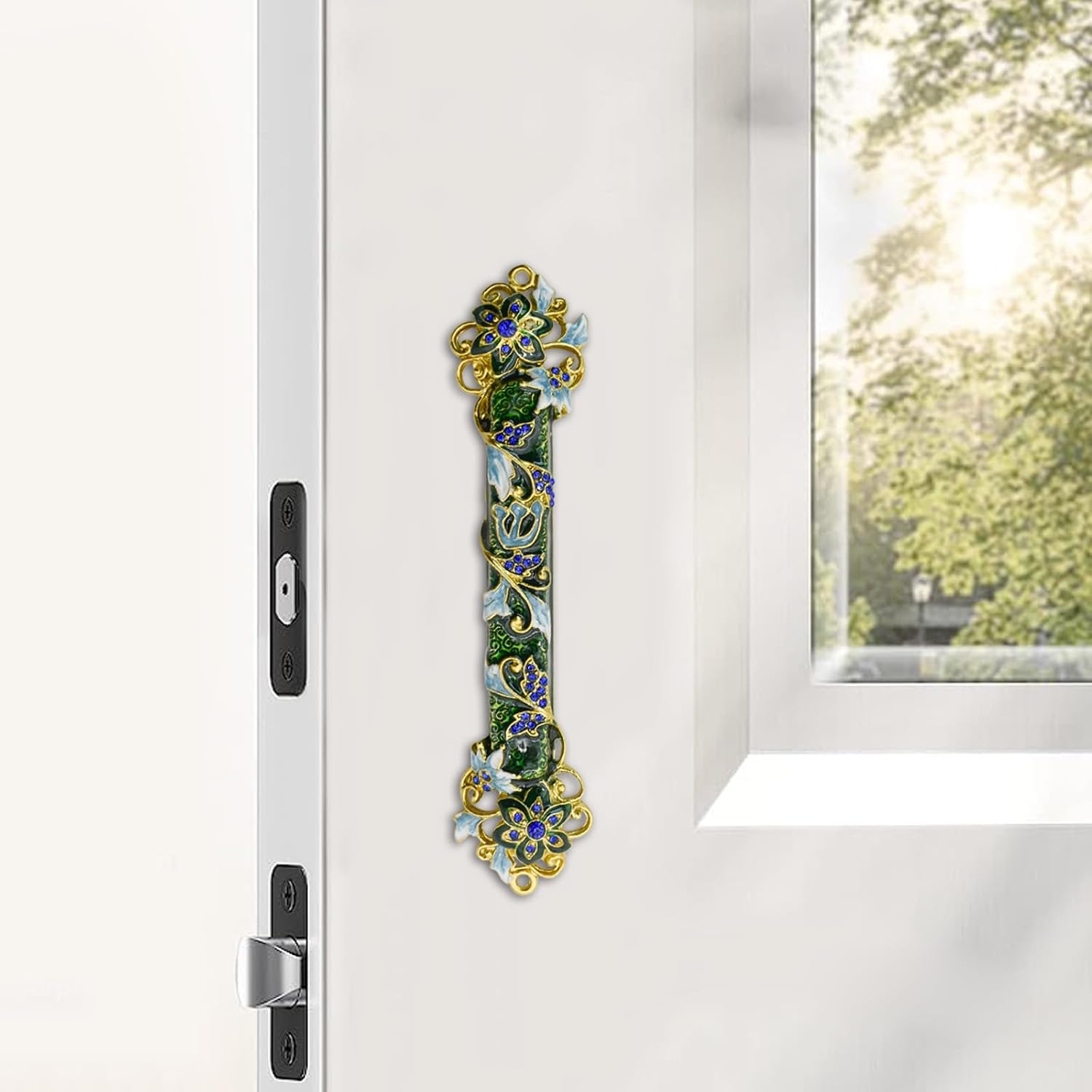 MrMrKura Mezuzah Scroll Door Ornament Dark Green