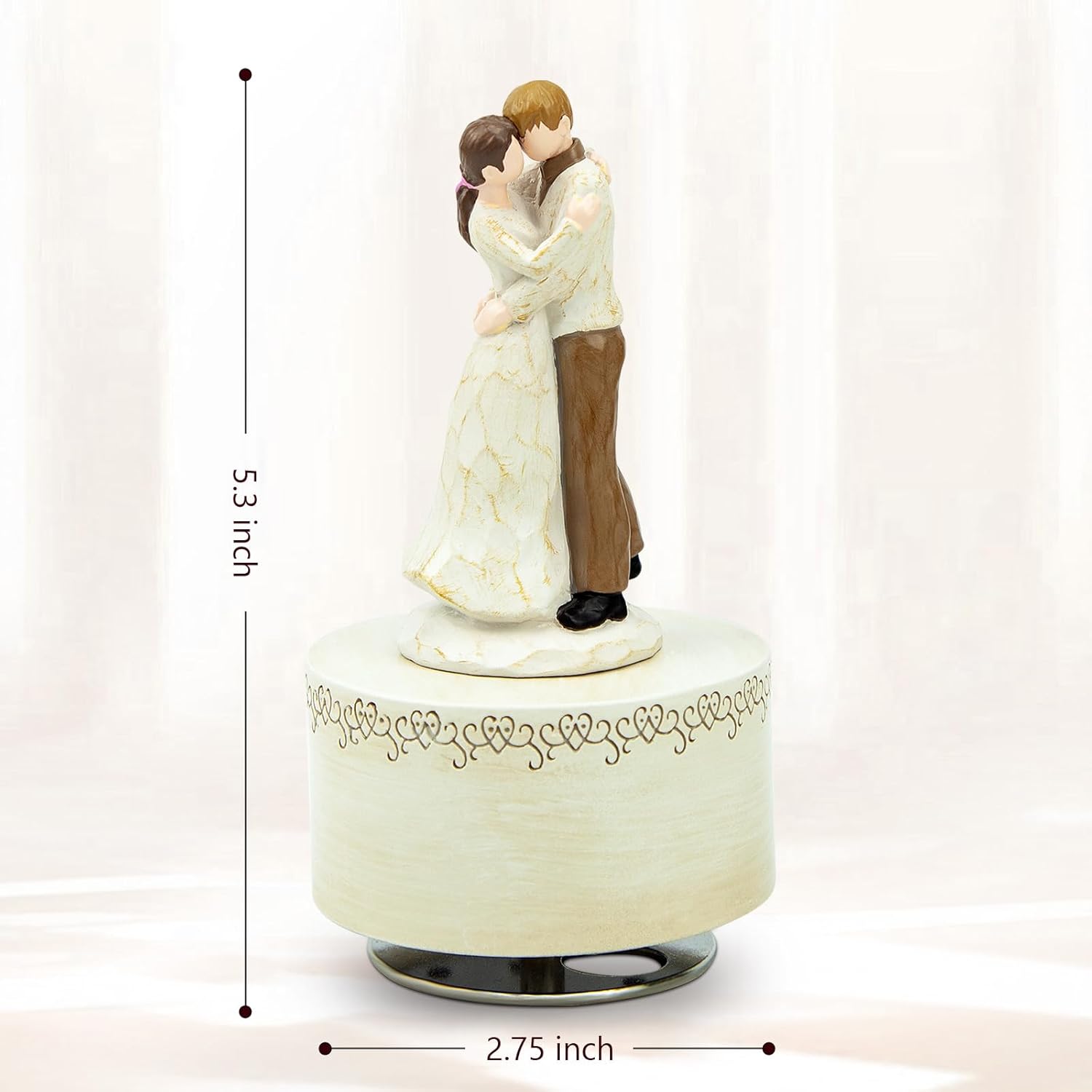 Falling in Love Couple Music Box Figurine