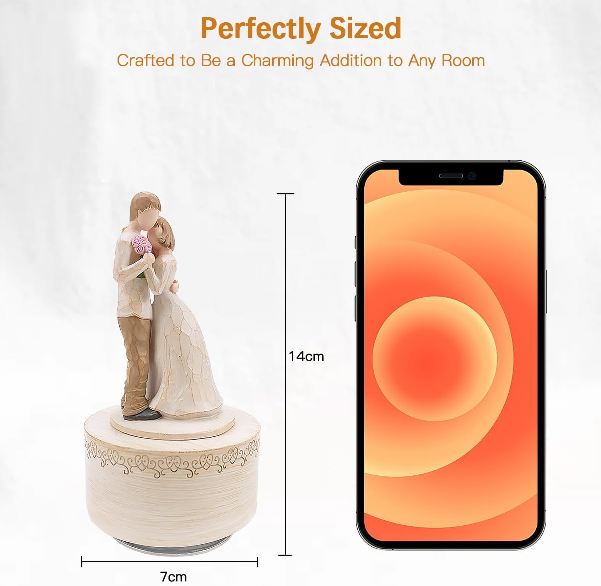 Saeifin Music Box Lovers Gifts Couple Hugging Statue