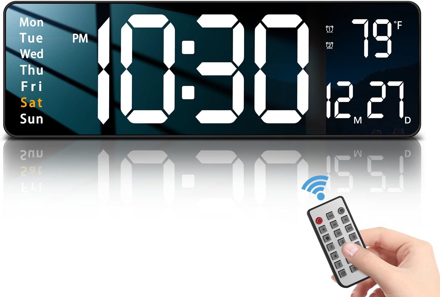 JoFomp 16 Inch Digital Wall Clock with Remote Control