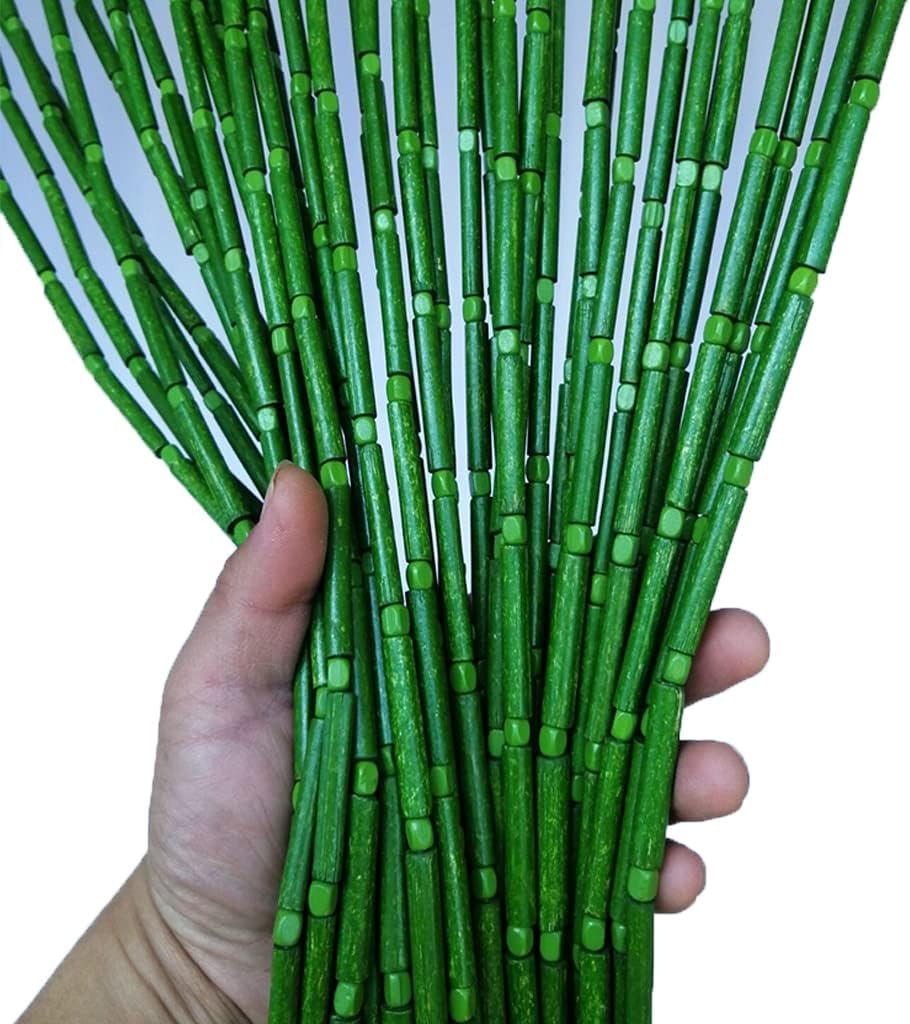 Bamboo Door Bead Curtain with Wood Beads 50 Strands
