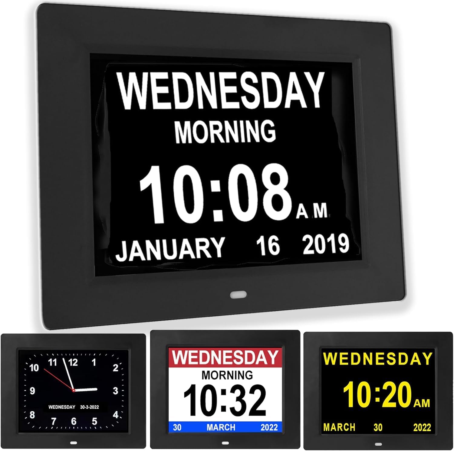 8 inch Digital Alarm Clock with 12 Alarms and Auto Dimming