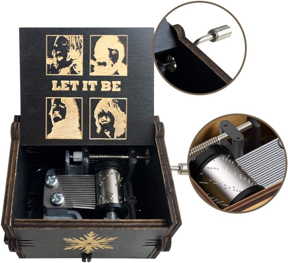 Wood Music Box - Let It Be Classic Handcrank Musical Gift