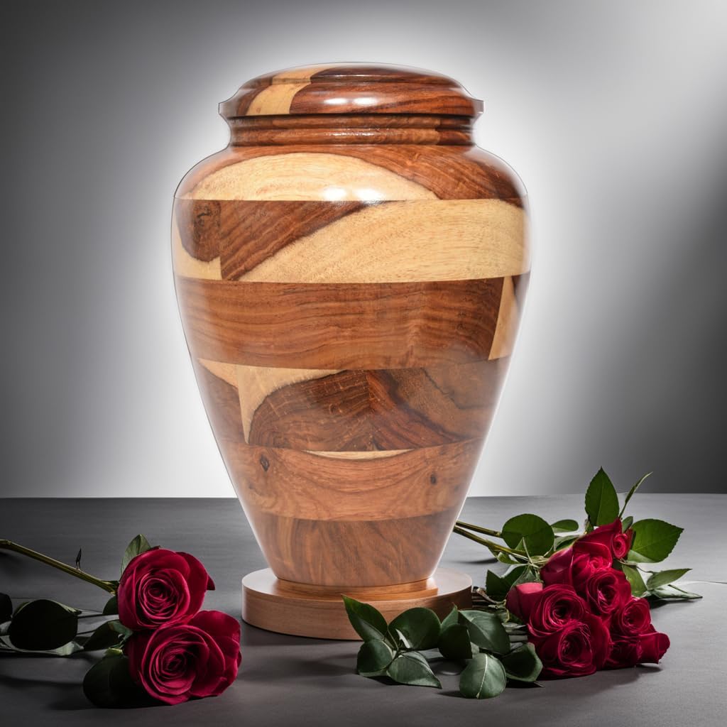 Small Wooden Cremation Urn - Handcrafted Memorial for Human and Pet Ashes