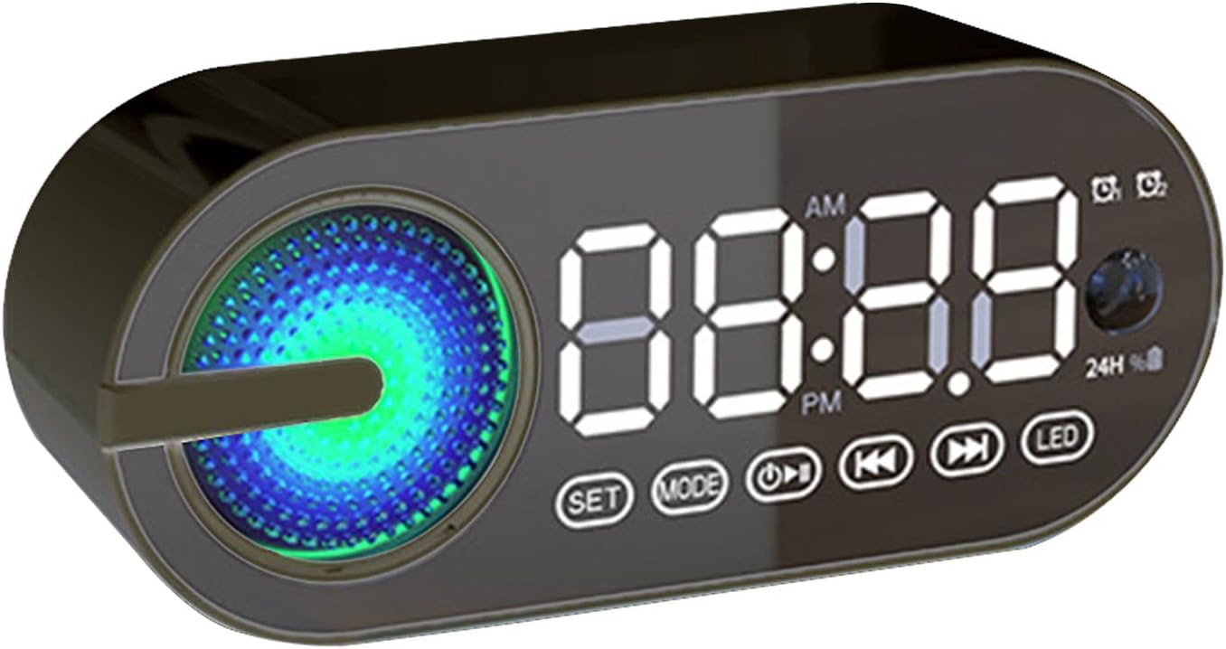 Bluetooth Speaker with Mirror Display and Dual Alarm Mode