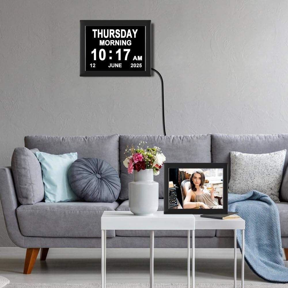 Jaihonda 8 Alarm Dementia Clock with Day Date Display