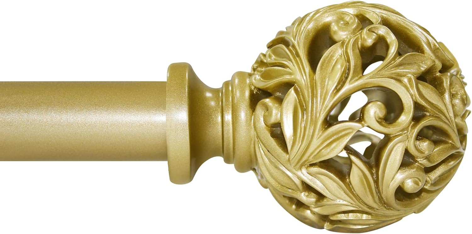 Gold Adjustable Heavy Duty Curtain Rods 36-88 Inches