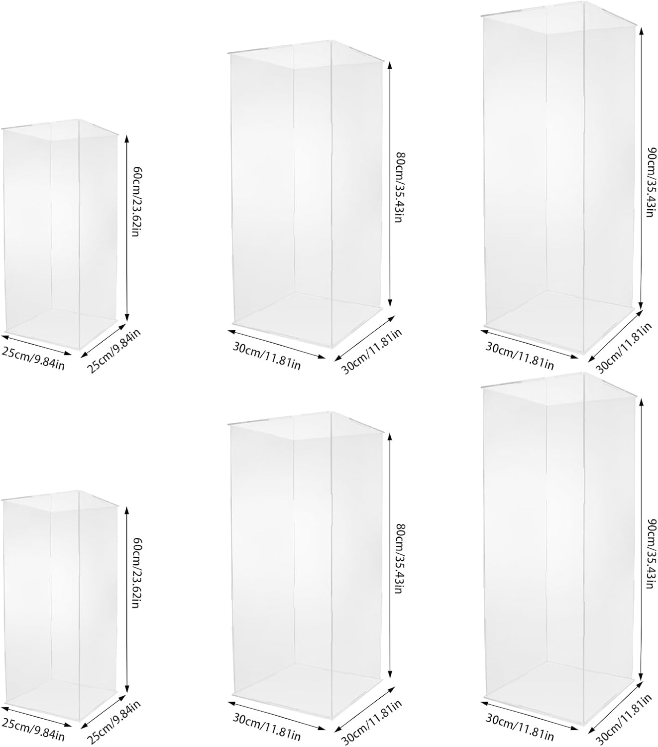 2 Pack Acrylic Pedestal Display for Weddings and Events