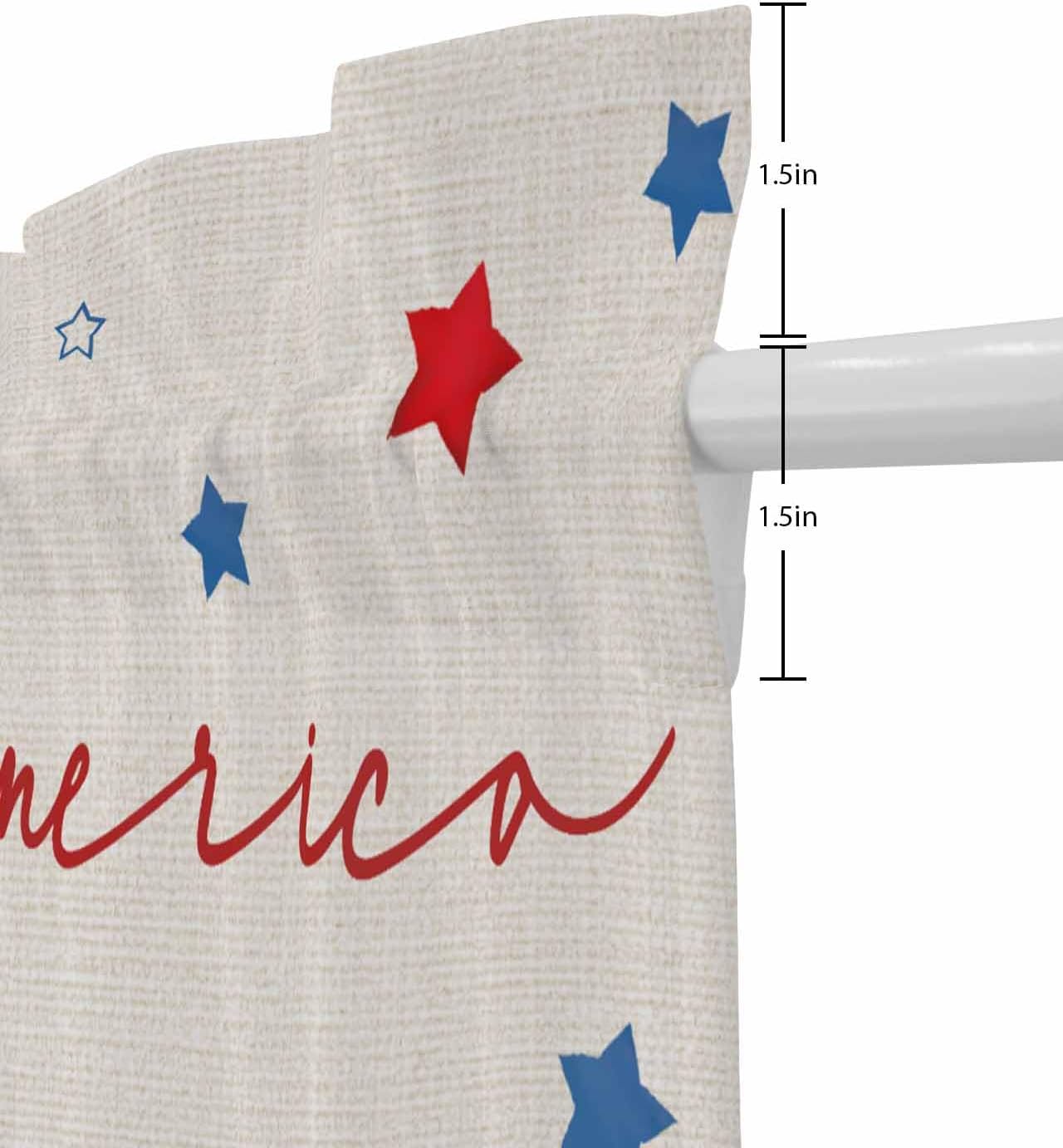 Independence Day Front Door Curtain with Tiebacks