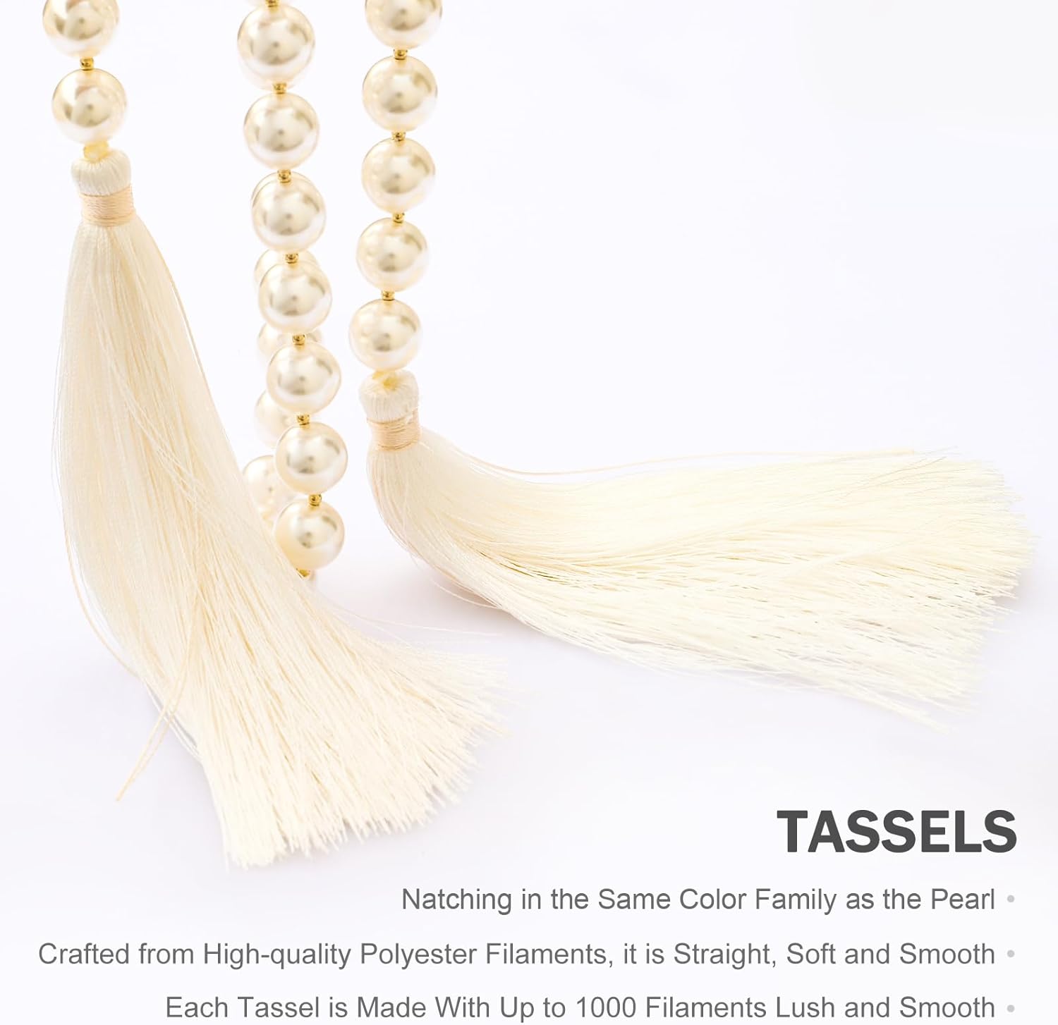 Glass Pearl Garland Tassel 35 Inch Farmhouse Decor