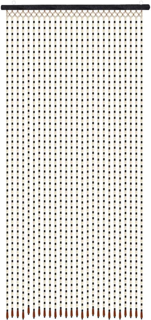 ZHOUXIAO Handmade Wood Bead Curtain for Doorway