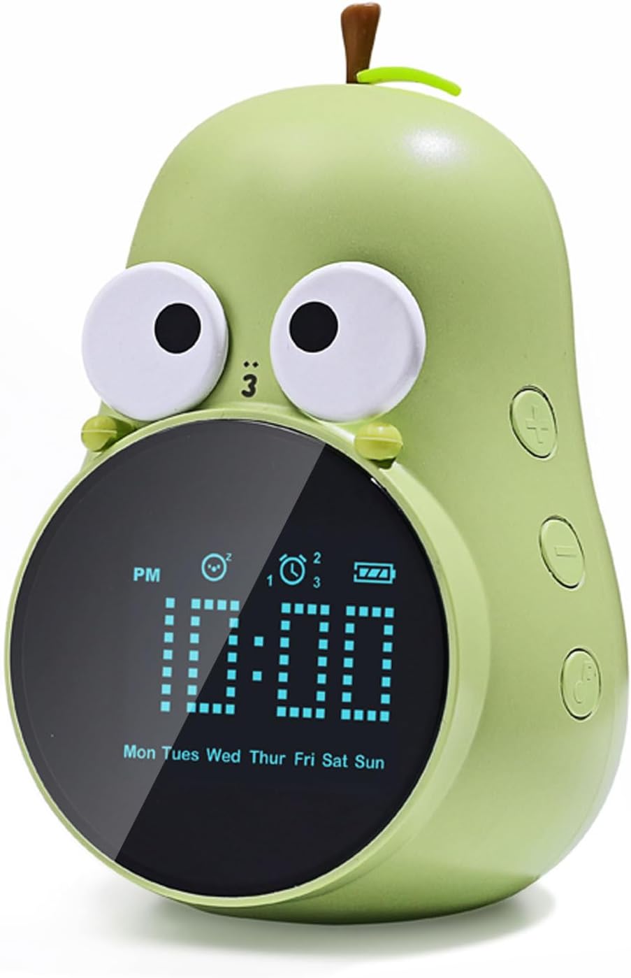 ANMONES Pear Alarm Clock for Kids Triple Alarms 5 Ringtones