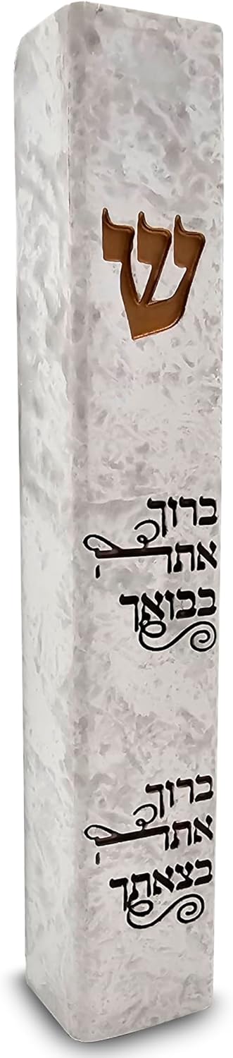 Talisman4u Modern Marble Mezuzah Case with Scroll