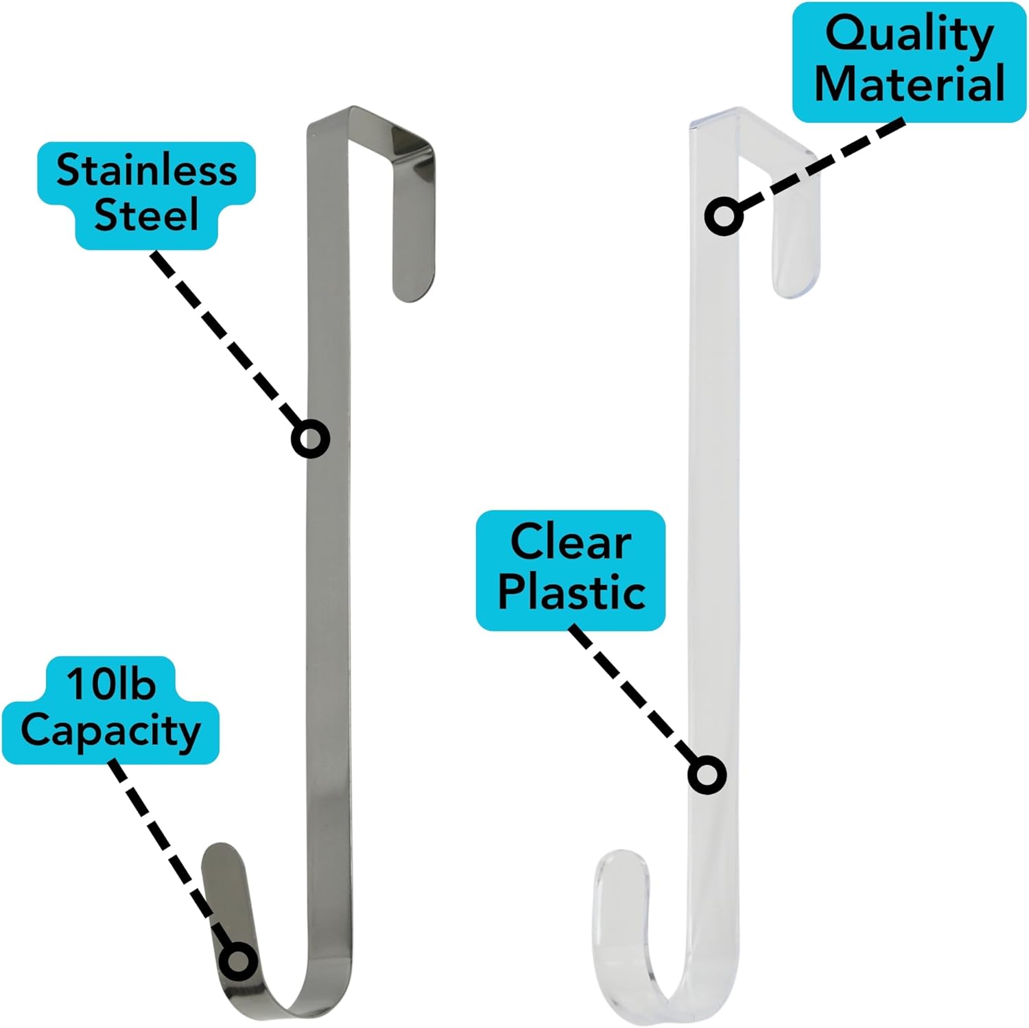 Iconikal 4 Pack Wreath Hangers 13 Inch 10 lb Capacity