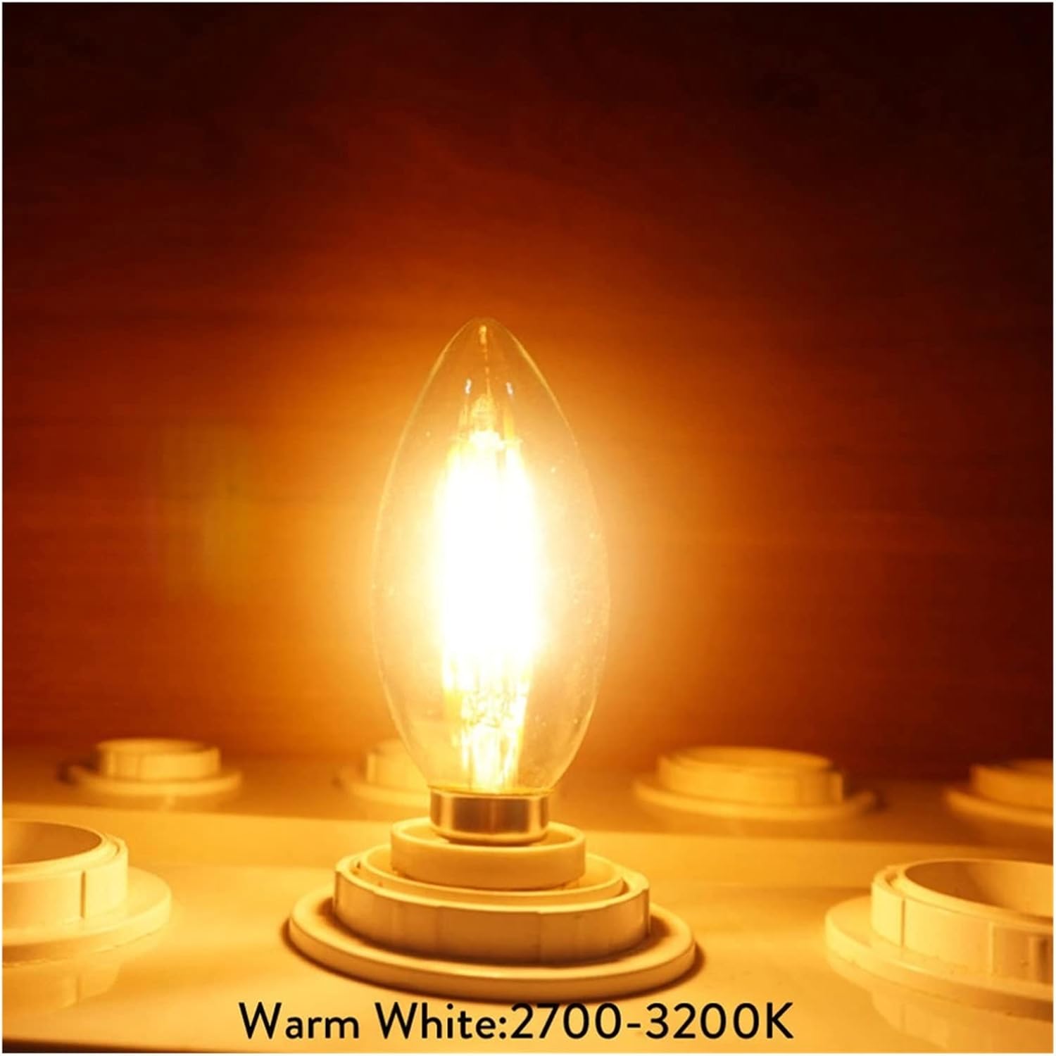 10pcs Dimmable 6w Candle Bulb LED Filament B22 Bayonet 220V Warm White Light