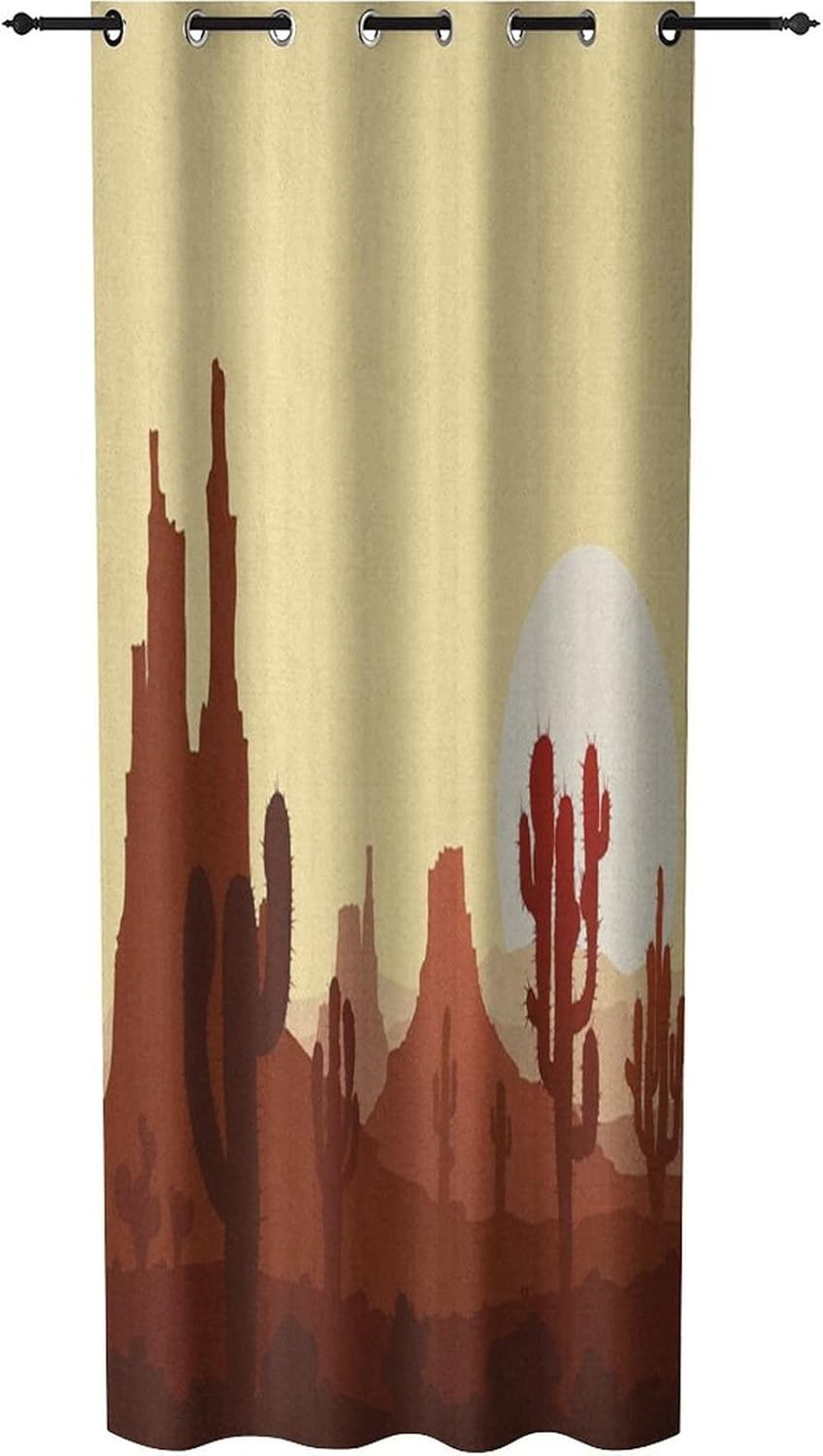 Cactus Print Door Curtain for Privacy 51x78 Inches