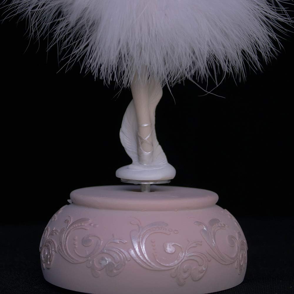 Chagar Feather Skirt Ballerina Music Box Figurine