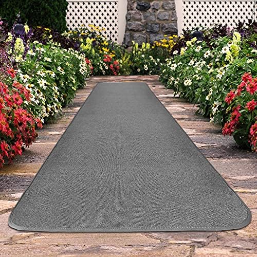 House Home and More Outdoor Carpet Runner Gray 4x10 Feet