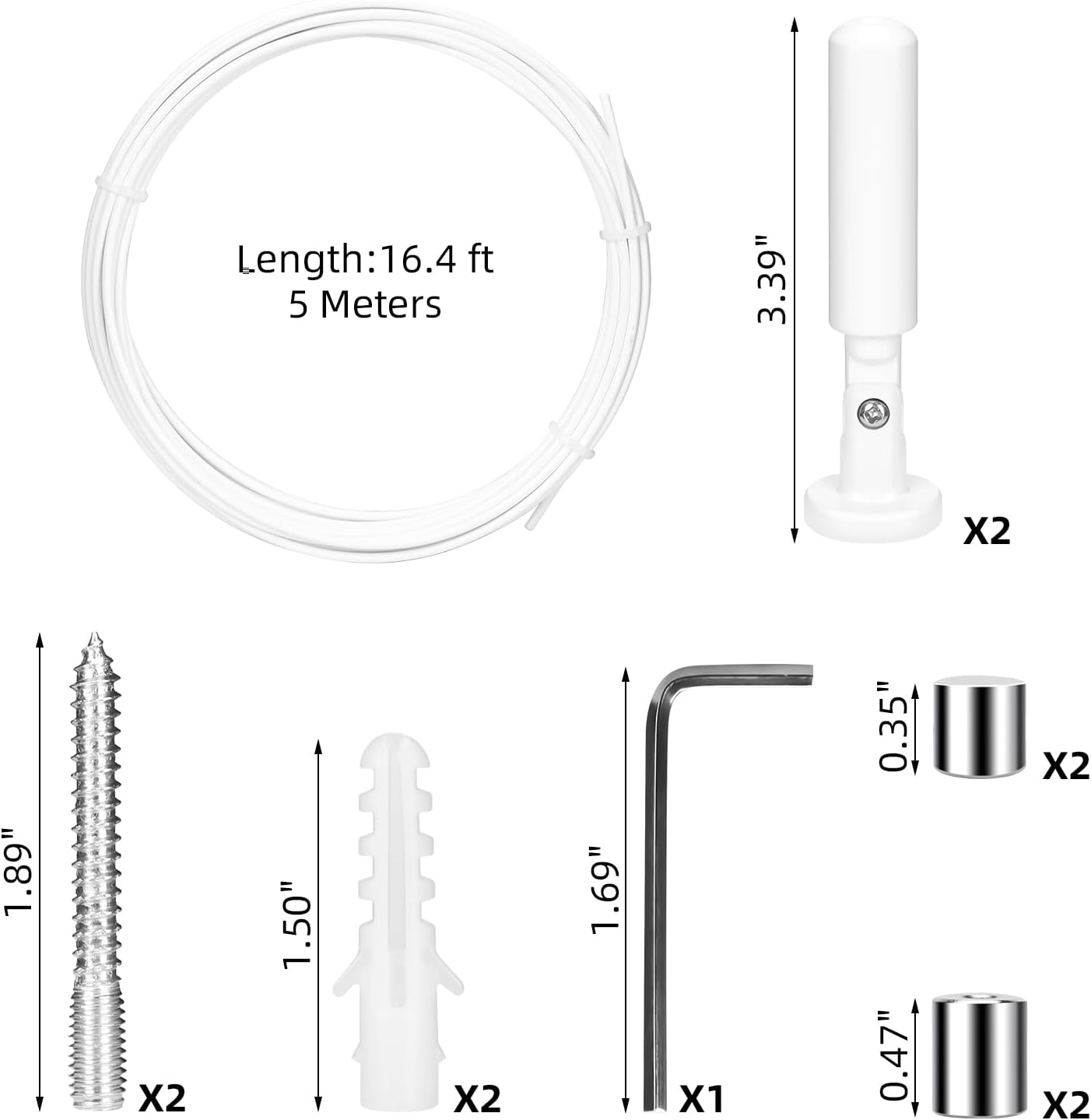 Stainless Steel Curtain Rod Set 164 FT for Windows and Art Displays