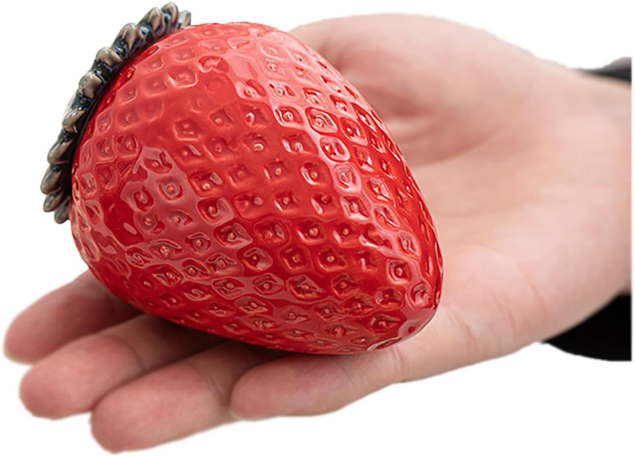 Mini Strawberry Ceramic Urn for Human Ashes Red
