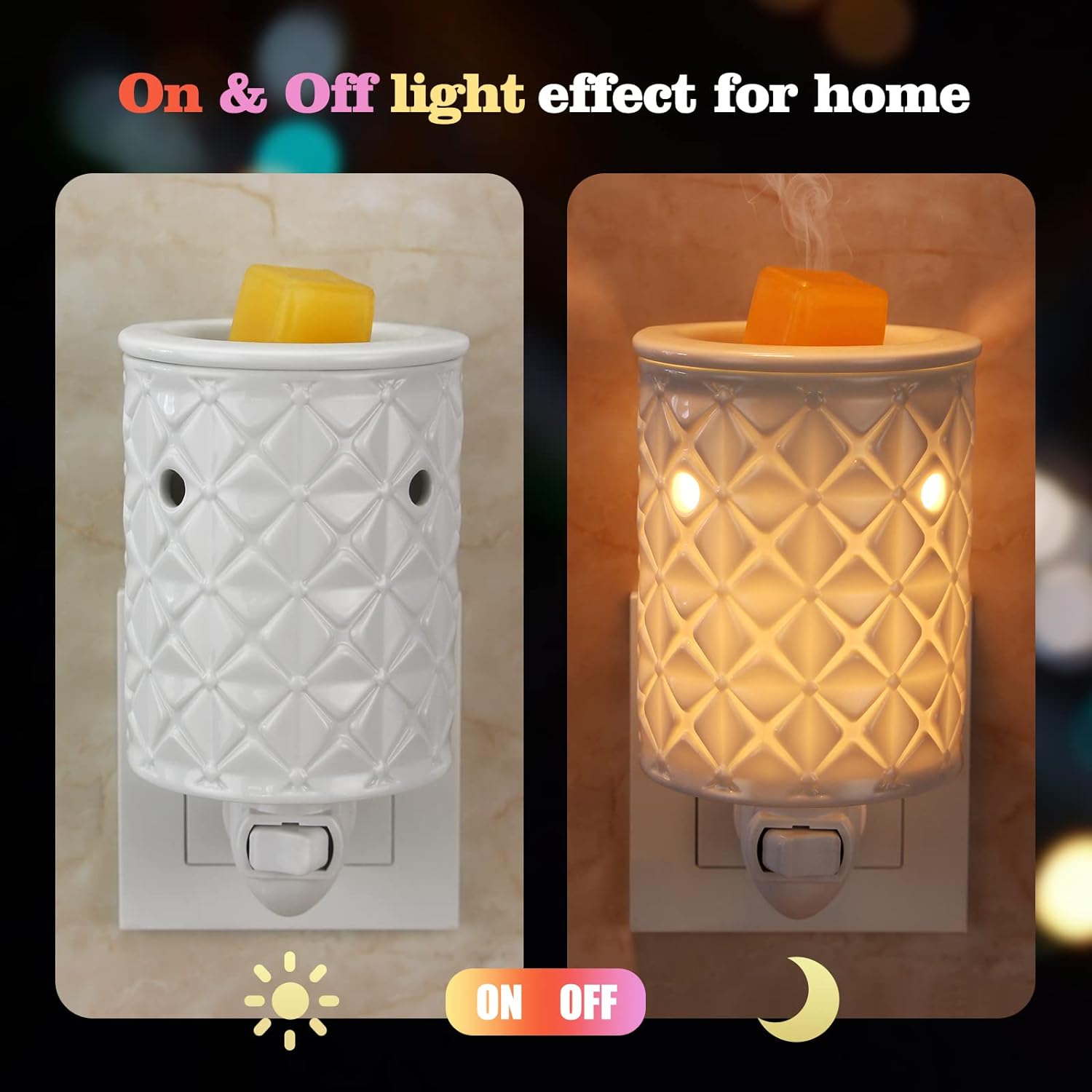 STAR MOON Ceramic Wax Melt Warmer with Night Light