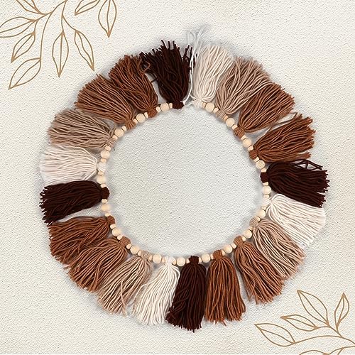 Brown Boho Tassel Garland with Terracotta Beads
