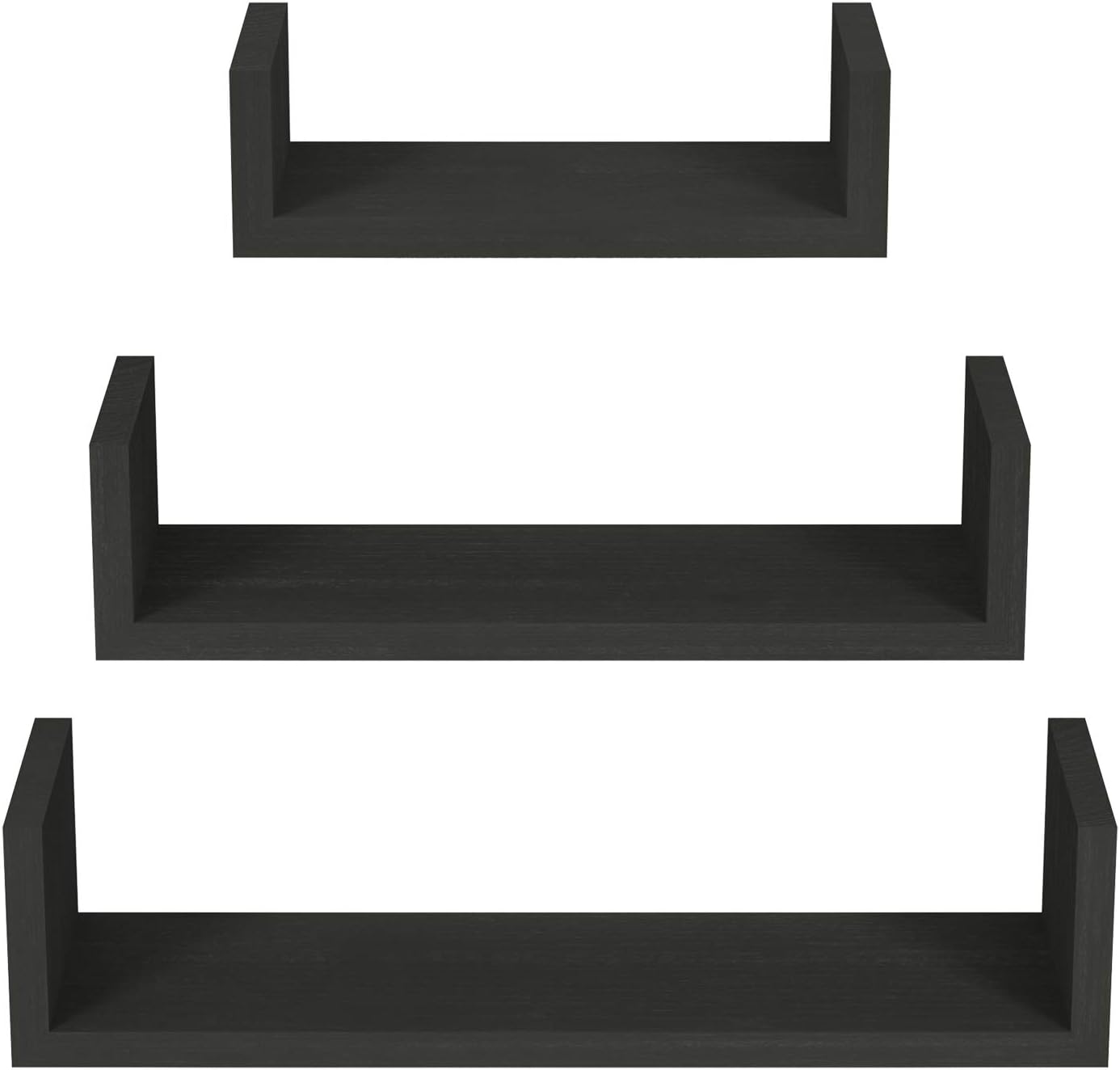 SRIWATANA Floating Shelves Wall Mounted Black