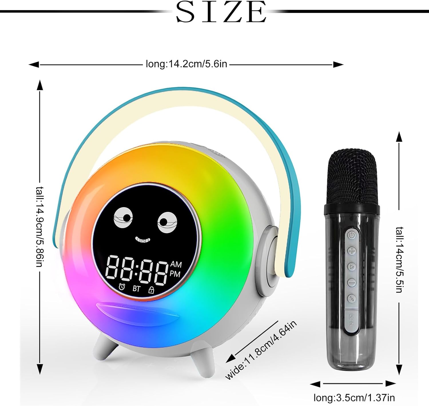 Kids Alarm Clock with Microphone and Night Light