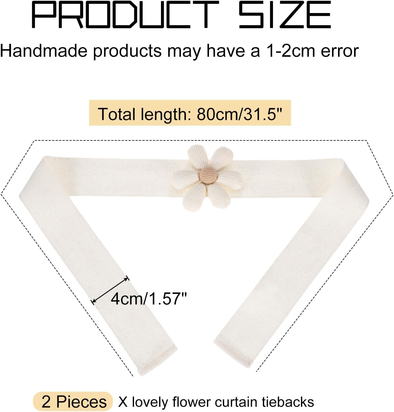 Uxcell Curtain Tiebacks 2 Pack Cute Flower Holdbacks