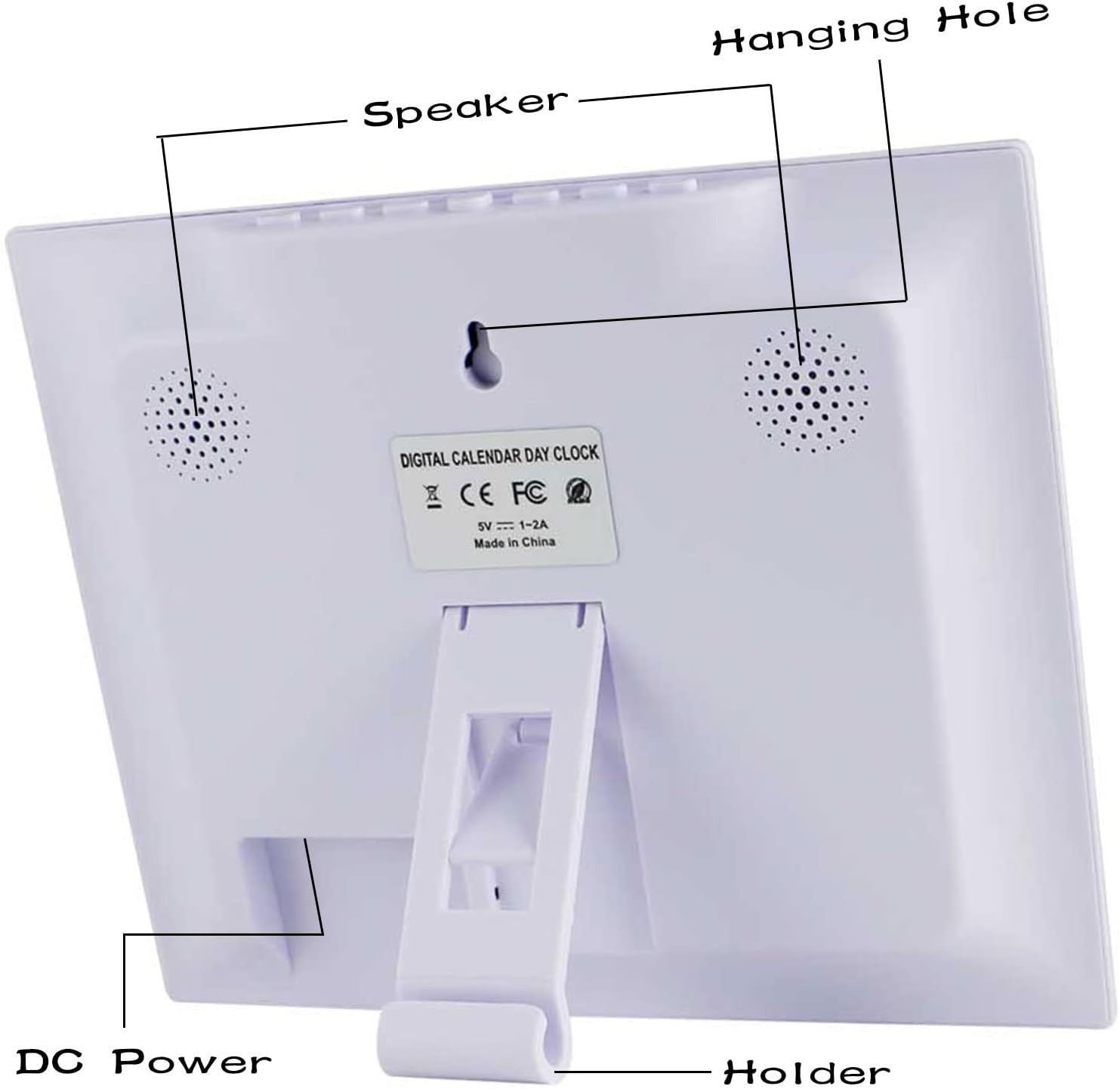 Digital Day Date Time Clock for Seniors with Medication Reminders