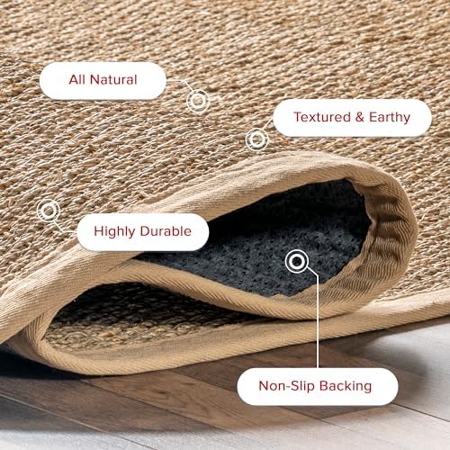nuLOOM Elijah Seagrass Runner Rug 26 x 10 Beige