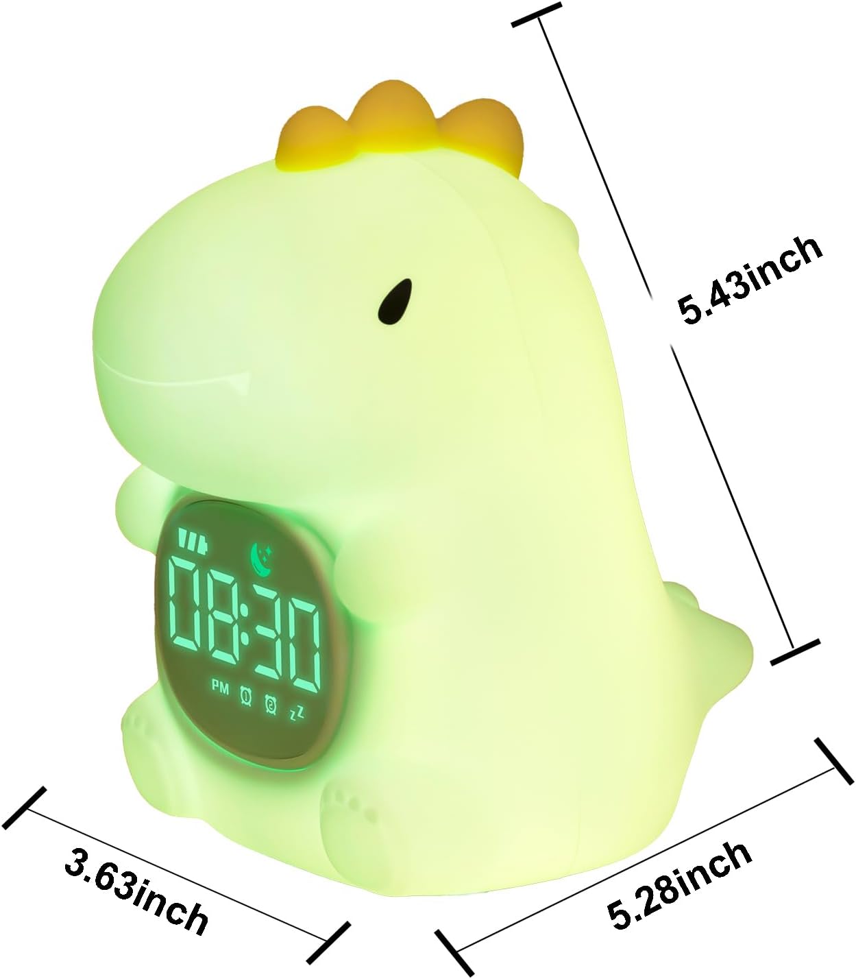 Dinosaur Alarm Clock with Sleep Training and Night Light for Kids