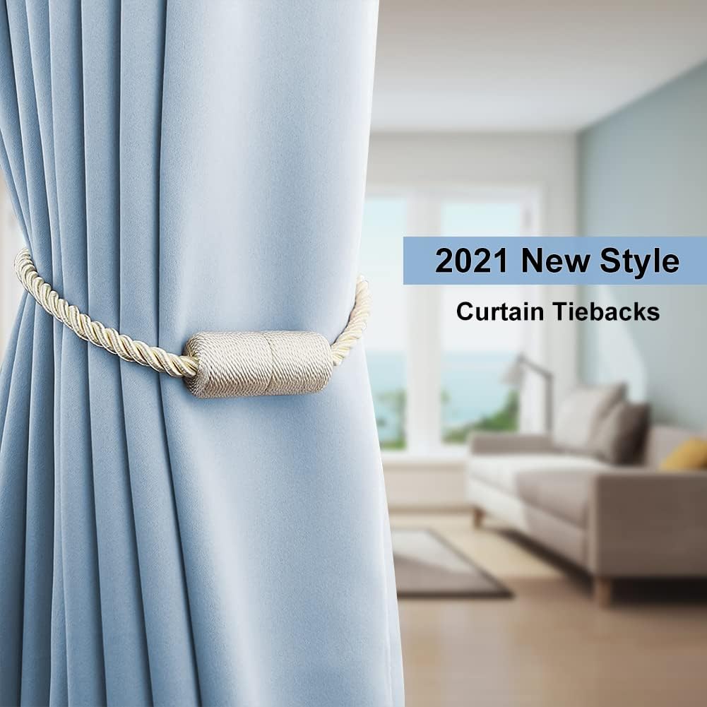 4 Pack Magnetic Curtain Tiebacks - Beige