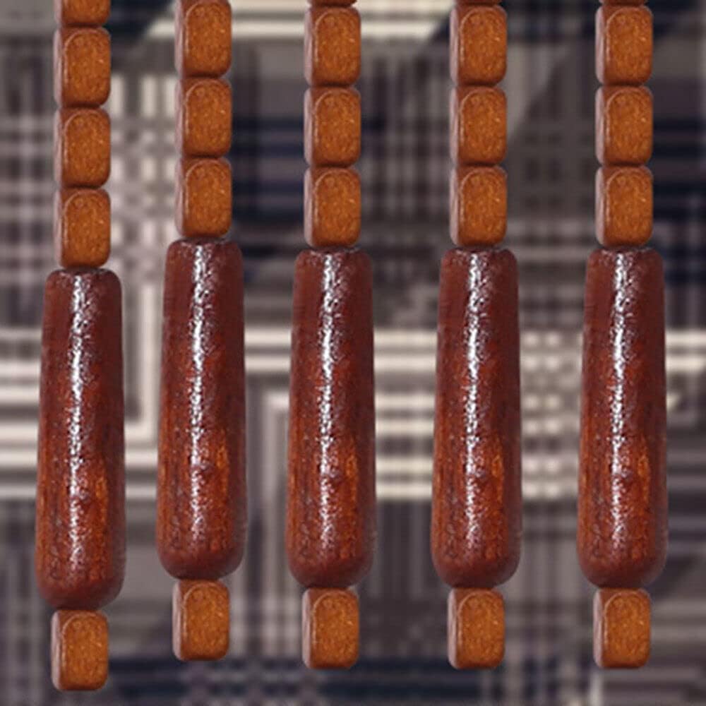Natural Wood Beaded Curtain for Doorway
