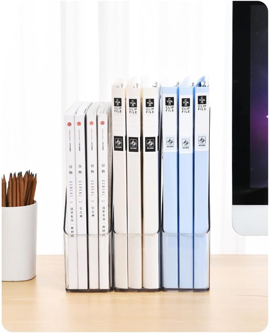 Acrylic Magazine Holder 2PCS Clear Book Organizer with 3pcs Silicone Bookmarks