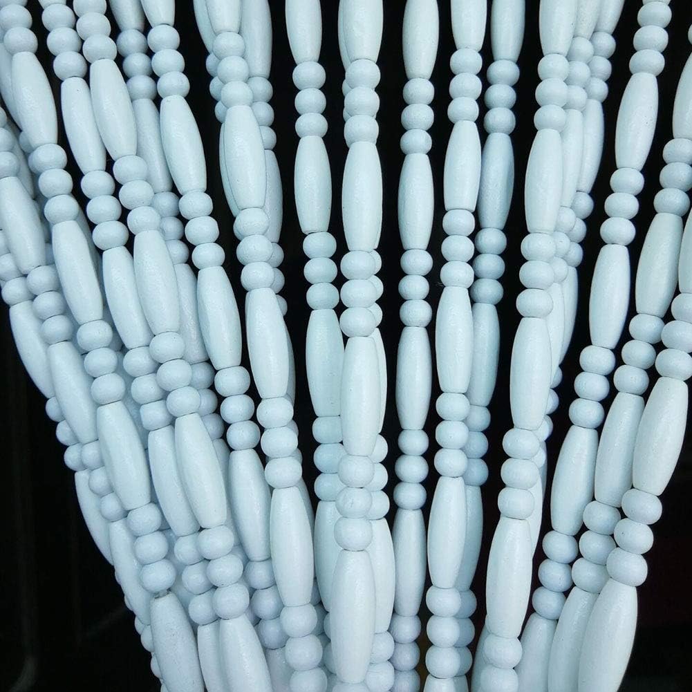 White Wooden Beaded Door Curtain for Doorways