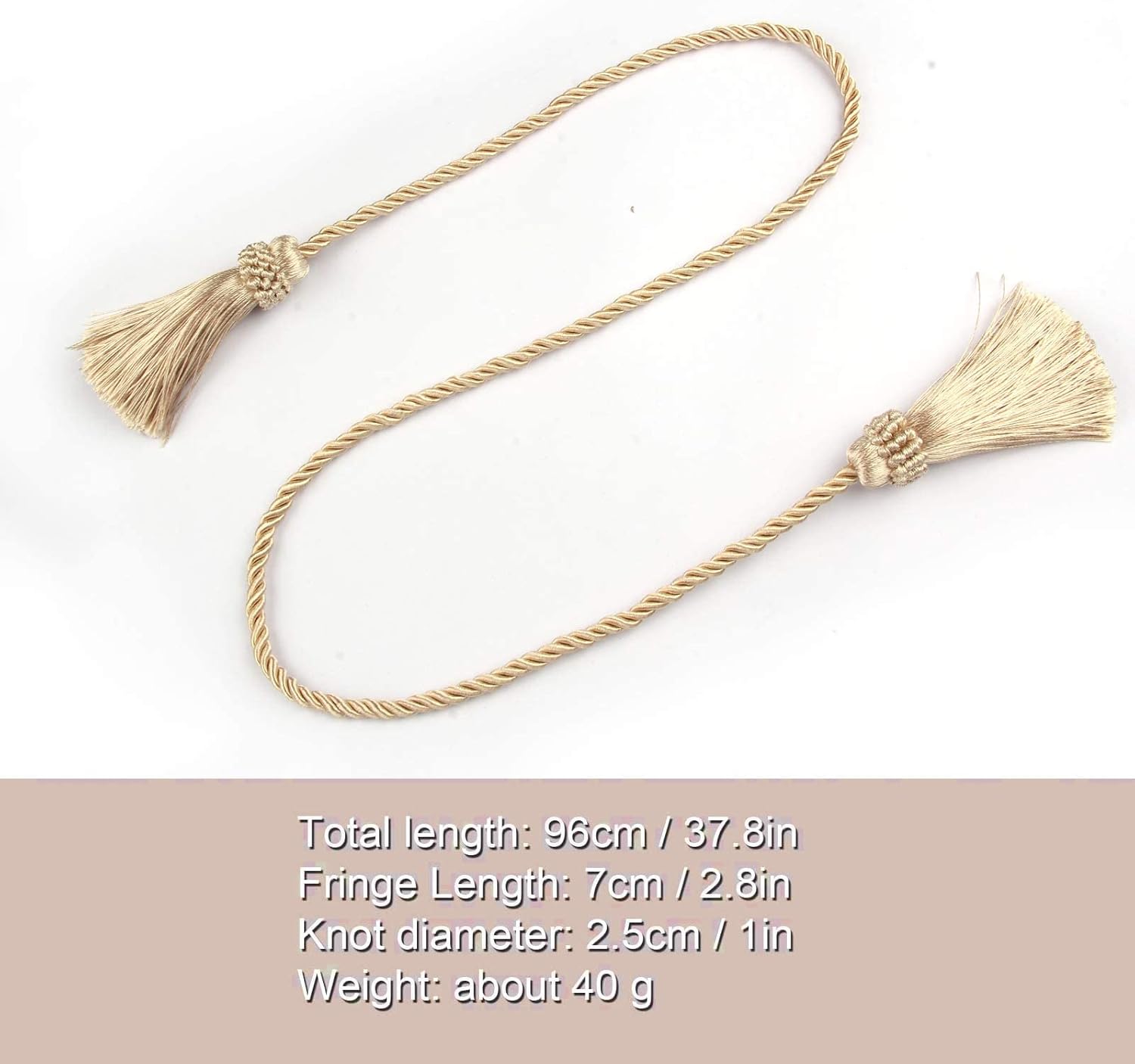 Fenghuangwu Curtain Tiebacks Handmade Decorative Holdbacks Rope with Tassel